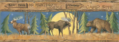 No Hunting Black Ornate Wood Framed Art Print with Double Matting by Phillips, Anita
