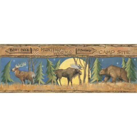 No Hunting White Modern Wood Framed Art Print by Phillips, Anita