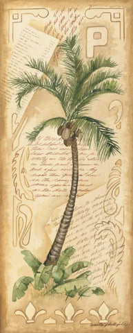 Palm Fronds I Black Ornate Wood Framed Art Print with Double Matting by Phillips, Anita