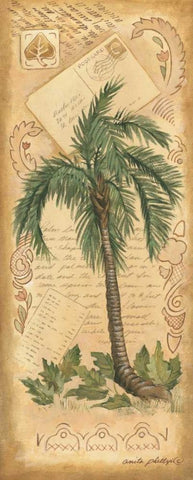 Palm Fronds II Black Ornate Wood Framed Art Print with Double Matting by Phillips, Anita