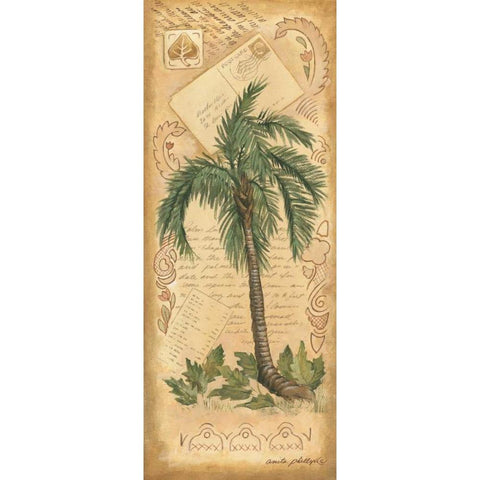 Palm Fronds II Black Modern Wood Framed Art Print by Phillips, Anita