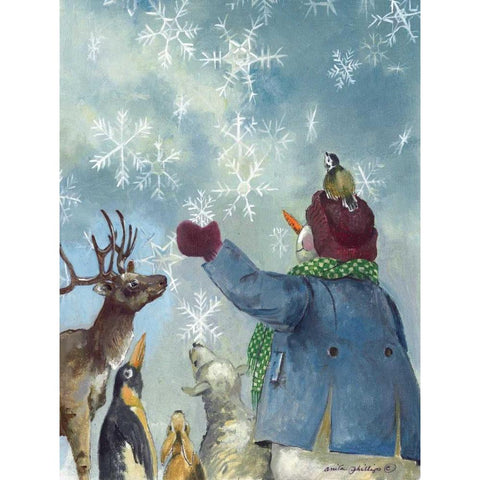 Let It Snow White Modern Wood Framed Art Print by Phillips, Anita