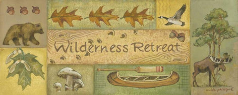 Wilderness Retreat Black Ornate Wood Framed Art Print with Double Matting by Phillips, Anita