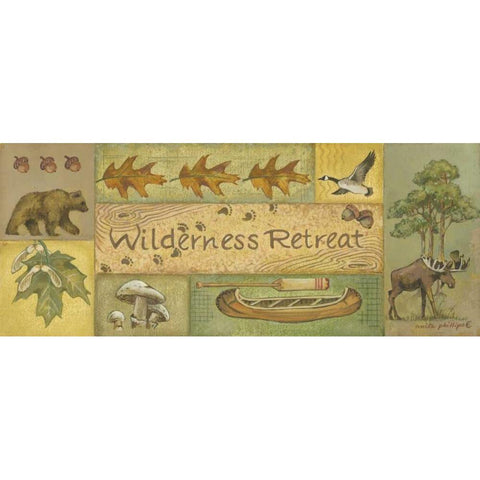 Wilderness Retreat Black Modern Wood Framed Art Print by Phillips, Anita