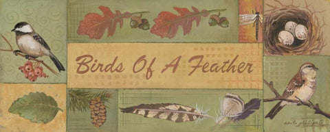 Birds of a Feather White Modern Wood Framed Art Print with Double Matting by Phillips, Anita