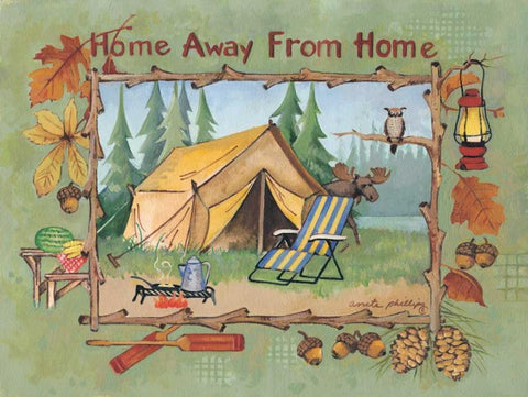 Home Away from Home White Modern Wood Framed Art Print with Double Matting by Phillips, Anita