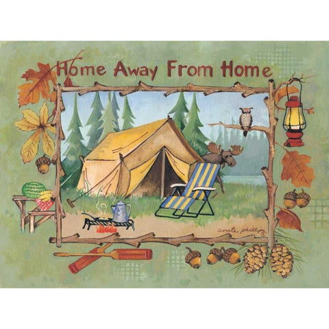 Home Away from Home Black Modern Wood Framed Art Print by Phillips, Anita
