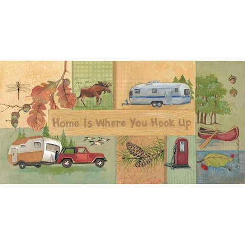 Home is Where You Hook Up White Modern Wood Framed Art Print by Phillips, Anita