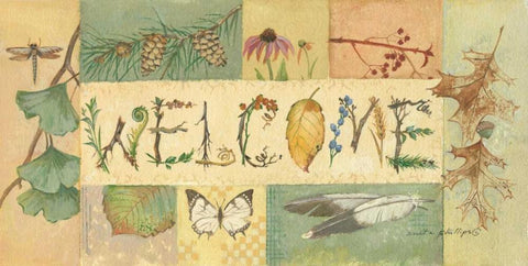 Welcome Black Ornate Wood Framed Art Print with Double Matting by Phillips, Anita