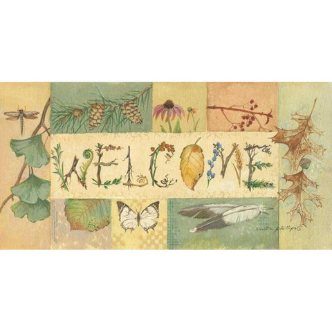 Welcome Black Modern Wood Framed Art Print by Phillips, Anita