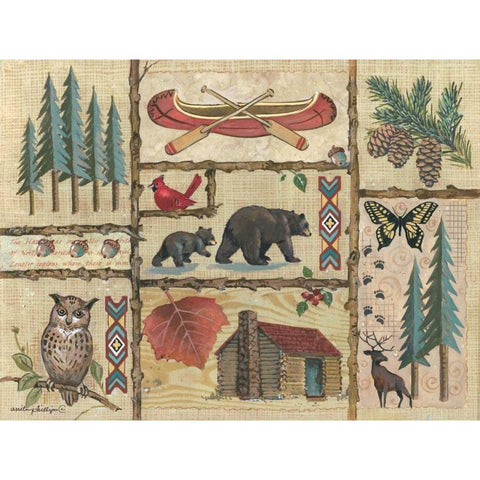 Joys of Camping Black Modern Wood Framed Art Print by Phillips, Anita