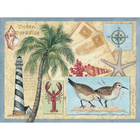 Ocean Paradise Black Modern Wood Framed Art Print with Double Matting by Phillips, Anita