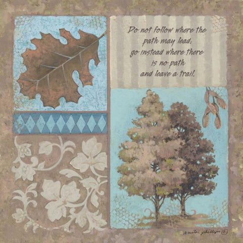 Do Not Follow Gold Ornate Wood Framed Art Print with Double Matting by Phillips, Anita