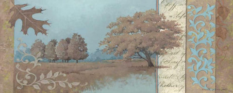 Fall Serenity Black Ornate Wood Framed Art Print with Double Matting by Phillips, Anita