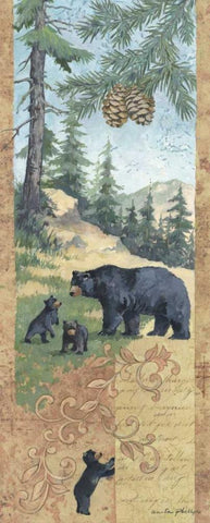 Morning Stroll Black Ornate Wood Framed Art Print with Double Matting by Phillips, Anita