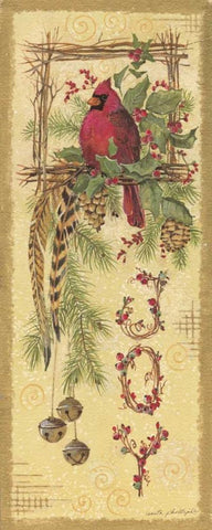 Joy Black Ornate Wood Framed Art Print with Double Matting by Phillips, Anita