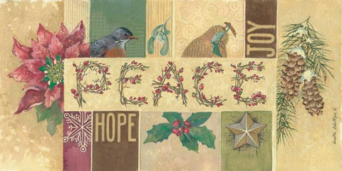 Peace White Modern Wood Framed Art Print with Double Matting by Phillips, Anita