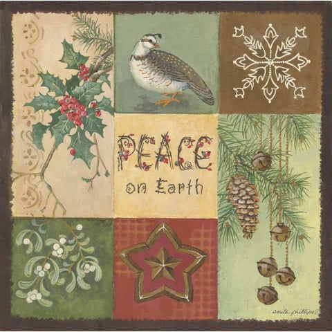 Peace on Earth White Modern Wood Framed Art Print by Phillips, Anita