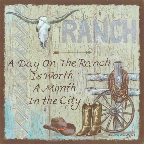 Ranch Black Ornate Wood Framed Art Print with Double Matting by Phillips, Anita