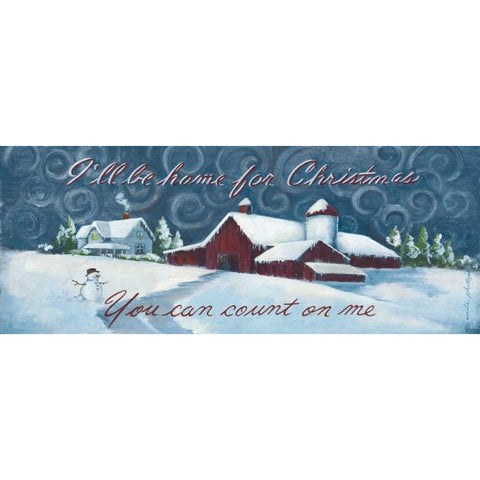 Home for Christmas Gold Ornate Wood Framed Art Print with Double Matting by Phillips, Anita