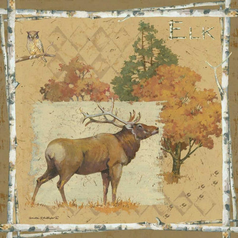 Elk White Modern Wood Framed Art Print by Phillips, Anita