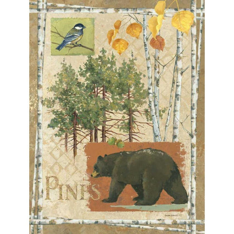 Bl Bear Pines Black Modern Wood Framed Art Print with Double Matting by Phillips, Anita