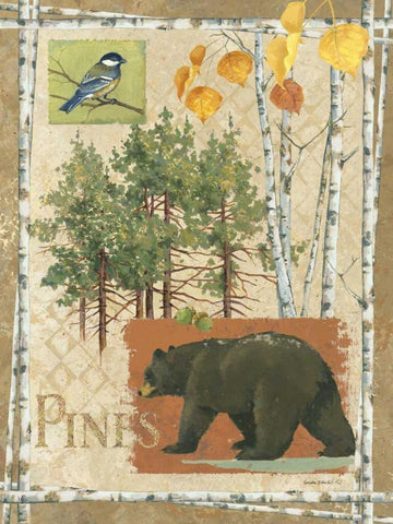 Bl Bear Pines Black Ornate Wood Framed Art Print with Double Matting by Phillips, Anita