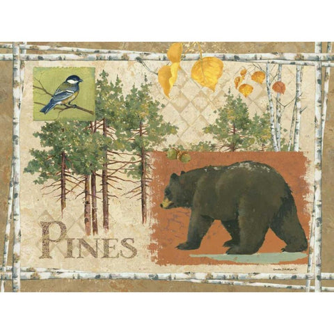 Bl Bear Pines White Modern Wood Framed Art Print by Phillips, Anita