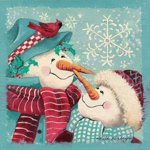 Nose to Nose White Modern Wood Framed Art Print with Double Matting by Phillips, Anita