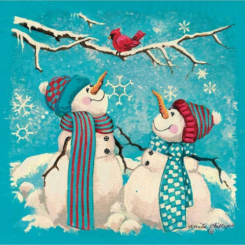 Bird Watching Gold Ornate Wood Framed Art Print with Double Matting by Phillips, Anita