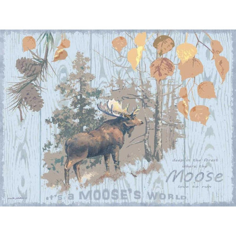 Mooses World Gray White Modern Wood Framed Art Print by Phillips, Anita