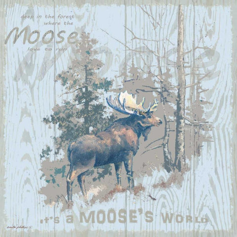 Mooses World Tan White Modern Wood Framed Art Print with Double Matting by Phillips, Anita