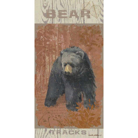 Bear Tracks Gold Ornate Wood Framed Art Print with Double Matting by Phillips, Anita