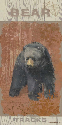 Bear Tracks Black Ornate Wood Framed Art Print with Double Matting by Phillips, Anita