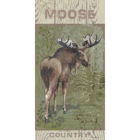 Moose Country Black Modern Wood Framed Art Print by Phillips, Anita