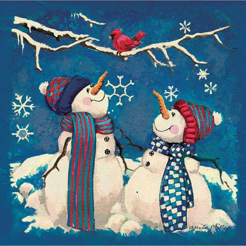 Bird Watching White Modern Wood Framed Art Print by Phillips, Anita