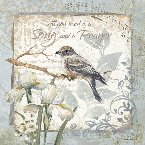 A Song and a Prayer - Border Black Ornate Wood Framed Art Print with Double Matting by Phillips, Anita