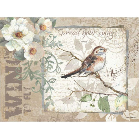 Spread Your Wings White Modern Wood Framed Art Print by Phillips, Anita