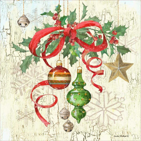 Ornaments III Gold Ornate Wood Framed Art Print with Double Matting by Phillips, Anita