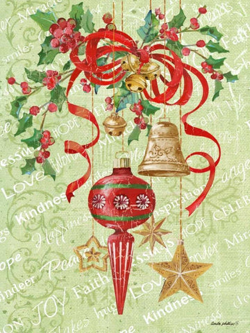 Ornaments Inspiration II Black Ornate Wood Framed Art Print with Double Matting by Phillips, Anita