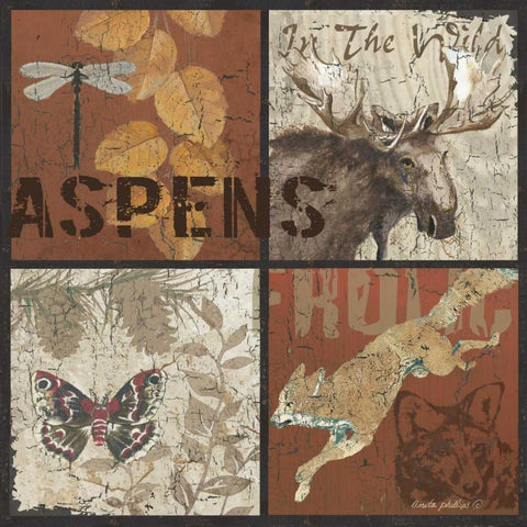 Aspens Black Modern Wood Framed Art Print by Phillips, Anita