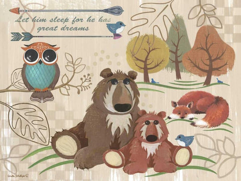 Lil Boy Lodge Black Ornate Wood Framed Art Print with Double Matting by Phillips, Anita