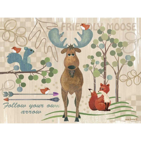 Lil Boy Lodge II White Modern Wood Framed Art Print by Phillips, Anita