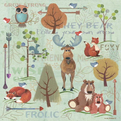 Lil Boy Collage White Modern Wood Framed Art Print by Phillips, Anita