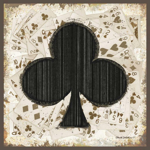 Clubs Black Ornate Wood Framed Art Print with Double Matting by Phillips, Anita