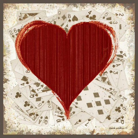 Hearts Black Ornate Wood Framed Art Print with Double Matting by Phillips, Anita