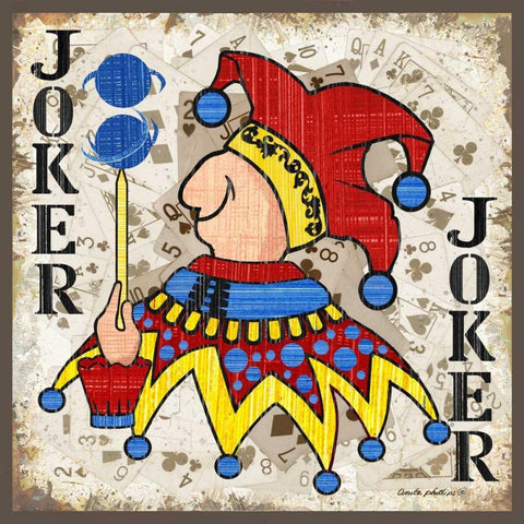 Joker Black Ornate Wood Framed Art Print with Double Matting by Phillips, Anita