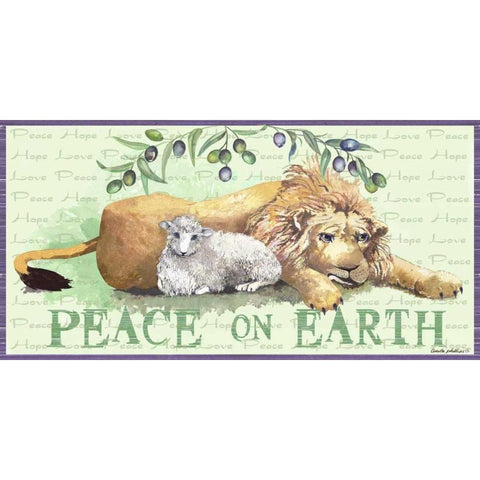 Peace on Earth Black Modern Wood Framed Art Print with Double Matting by Phillips, Anita