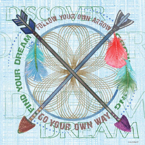 Boys Dream Catcher White Modern Wood Framed Art Print by Phillips, Anita