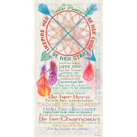 Girls Dream Catcher Black Modern Wood Framed Art Print by Phillips, Anita